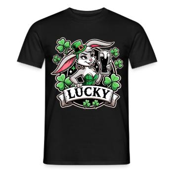 Saint-Patrick Bunny Bunny Bunny Happy - T-shirt homme - noir - Devant - AI Model Male 178 light (178cm)