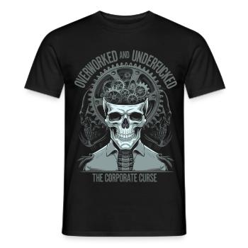 Überlastet und erschöpft - Corporate Curse Skull Art - Männer T-Shirt - Schwarz - Vorne - AI Model Male 178 light (178cm)