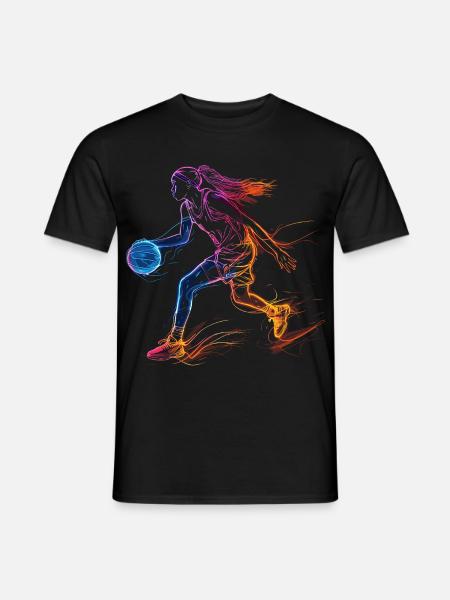 Croquis de joueur de basket-ball - T-shirt homme - noir