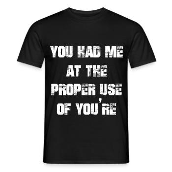 Tu m’as eu à la bonne utilisation de Tu es drôle - T-shirt homme - noir - Devant - AI Model Male 178 light (178cm)