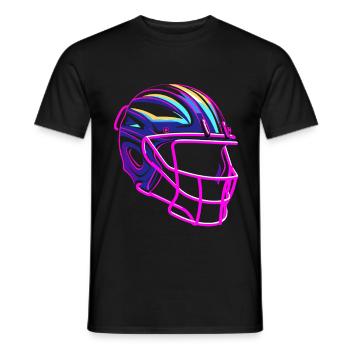 Lacrosse Helm Synthwave - Männer T-Shirt - Schwarz - Vorne - AI Model Male 178 light (178cm)