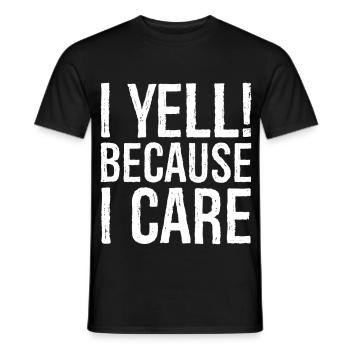 Je crie parce que je me soucie de moi - T-shirt homme - noir - Devant - AI Model Male 178 light (178cm)