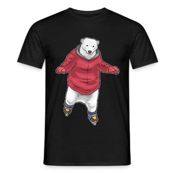 Ours polaire patins à glace - T-shirt homme - noir - Devant - AI Model Male 178 light (178cm)