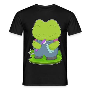 Frog Toothbrush - Men's T-Shirt - black - Front - AI Model Male 178 light (178cm)