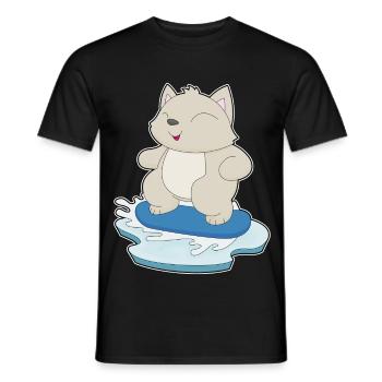 Katze Snowboarder Snowboard - Männer T-Shirt - Schwarz - Vorne - AI Model Male 178 light (178cm)