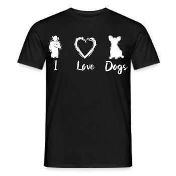 I Love Dogs - Men's T-Shirt - black - Front - AI Model Male 178 light (178cm)