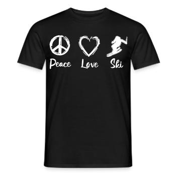 Peace Love Ski - Männer T-Shirt - Schwarz - Vorne - AI Model Male 178 light (178cm)