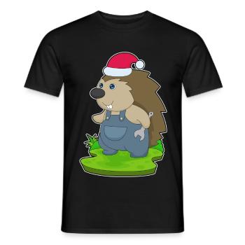 Mécanique de Noël hérisson - T-shirt homme - noir - Devant - AI Model Male 178 light (178cm)