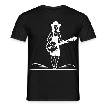 Croquis du joueur de banjo - T-shirt homme - noir - Devant - AI Model Male 178 light (178cm)
