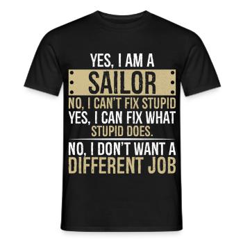 je suis un marin non je ne peux pas réparer stupide je peux - T-shirt homme - noir - Devant - AI Model Male 178 light (178cm)