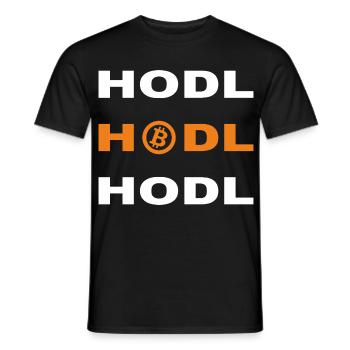 Bitcoin - Hodl Hodl Hodl - Männer T-Shirt - Schwarz - Vorne - AI Model Male 178 light (178cm)