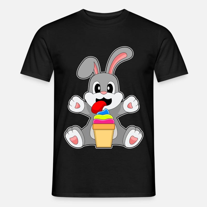 Hase Eisbecher - Männer T-Shirt - Schwarz