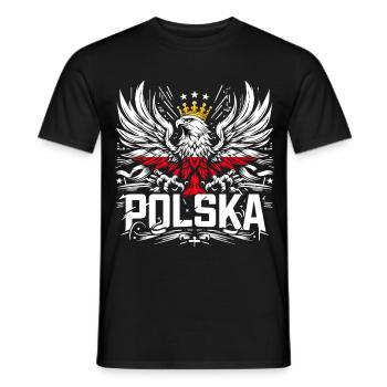 Poland Polska Eagle Flag Flag Epic Gift - Men's T-Shirt - black - Front - AI Model Male 178 light (178cm)