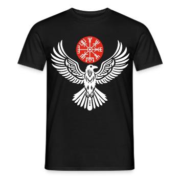 The White Raven and Red Moon - Men's T-Shirt - black - Front - AI Model Male 178 light (178cm)