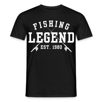 Fishing Legend Est 1980 - Men's T-Shirt - black - Front - AI Model Male 178 light (178cm)