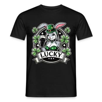 Saint-Patrick Bunny Bunny Bière Happy - T-shirt homme - noir - Devant - AI Model Male 178 light (178cm)