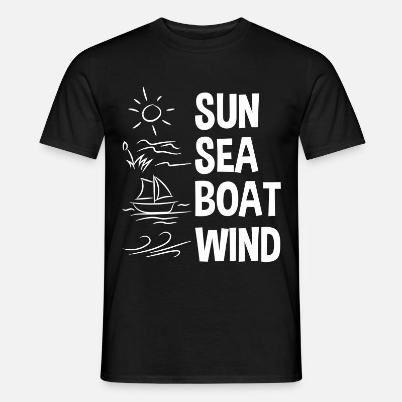 Sonne Meer Boot Wind - Männer T-Shirt - Schwarz