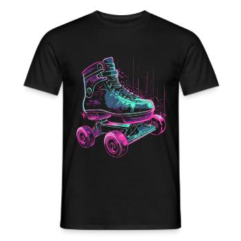 Rollschuhe Steampunk - Männer T-Shirt - Schwarz - Vorne - AI Model Male 178 light (178cm)