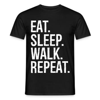 Manger Somnambule Marcher Répéter - T-shirt homme - noir - Devant - AI Model Male 178 light (178cm)