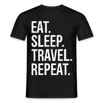 Eat Sleep Travel Repeat - Men's T-Shirt - black - Front - AI Model Male 178 light (178cm)