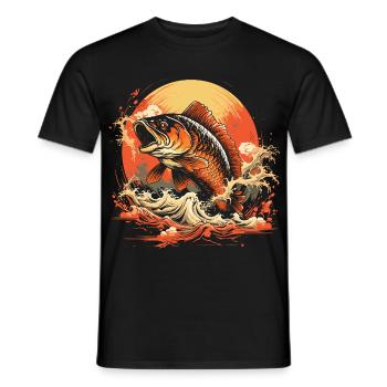 Illustration de pêche - T-shirt homme - noir - Devant - AI Model Male 178 light (178cm)
