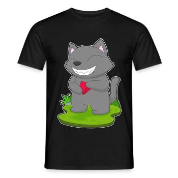 Cat Poker Poker Cards - Men's T-Shirt - black - Front - AI Model Male 178 light (178cm)