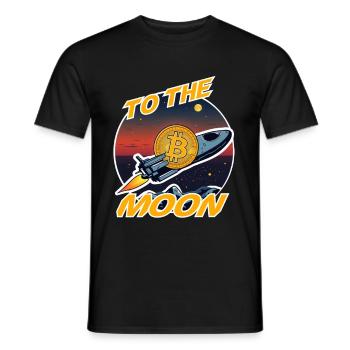 Du bitcoin à la Lune - T-shirt homme - noir - Devant - AI Model Male 178 light (178cm)