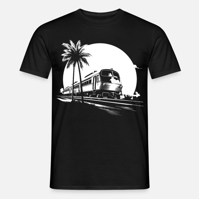 Zug Grafik - Männer T-Shirt - Schwarz