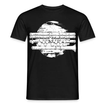 Flute Drawing - Men's T-Shirt - black - Front - AI Model Male 178 light (178cm)