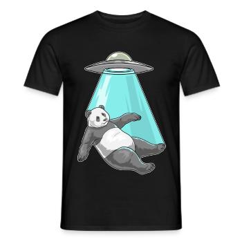 Panda Raumschiff Weltraum - Männer T-Shirt - Schwarz - Vorne - AI Model Male 178 light (178cm)