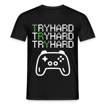 Graphismes Real Tryhard Gamer - T-shirt homme - noir - Devant - AI Model Male 178 light (178cm)