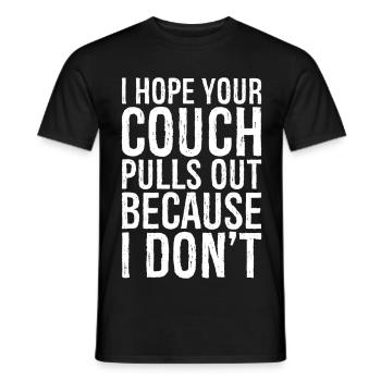 J’espère que ton canapé se retire parce que je ne le fais pas - T-shirt homme - noir - Devant - AI Model Male 178 light (178cm)