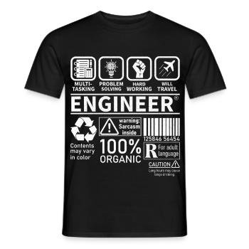 engineer multitasking problem solving hard working - Männer T-Shirt - Schwarz - Vorne - AI Model Male 178 light (178cm)