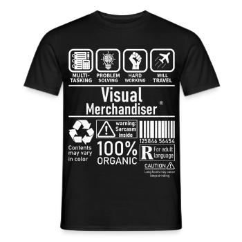 Visual Merchandiser multi tasking problem solving - Männer T-Shirt - Schwarz - Vorne - AI Model Male 178 light (178cm)