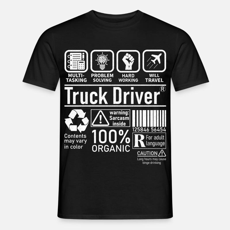 Truck Driver multi tasking problem solving - Men's T-Shirt - black