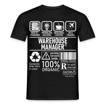 Résolution de problèmes multitâches Warehouse Manager - T-shirt homme - noir - Devant - AI Model Male 178 light (178cm)