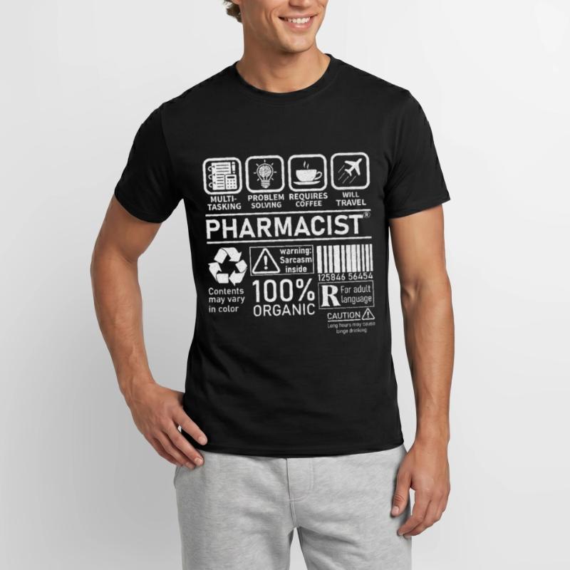 Pharmacist multi tasking problem solving Männer T-Shirt