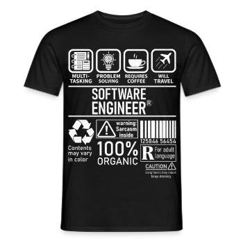 Software Engineer multi tasking problem solving - Männer T-Shirt - Schwarz - Vorne - AI Model Male 178 light (178cm)