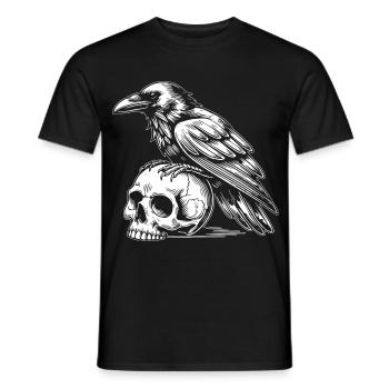 Corbeau sur crâne - T-shirt homme - noir - Devant - AI Model Male 178 light (178cm)