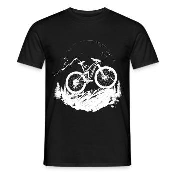 Mountainbike - Männer T-Shirt - Schwarz - Vorne - AI Model Male 178 light (178cm)