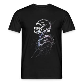 American Football Player Sketch - Men's T-Shirt - black - Front - AI Model Male 178 light (178cm)