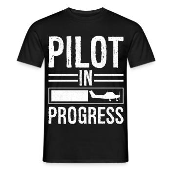 Pilote en cours - T-shirt homme - noir - Devant - AI Model Male 178 light (178cm)