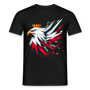 Poland Polska Eagle Flag Flag Geometry Gift - Men's T-Shirt - black - Front - AI Model Male 178 light (178cm)