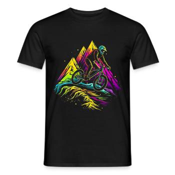 Vintage Mountain Bike Lover - Men's T-Shirt - black - Front - AI Model Male 178 light (178cm)