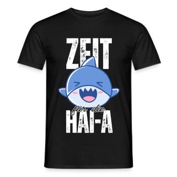 Zeit für die HAI-A – Müder Hai Anime Design - Männer T-Shirt - Schwarz - Vorne - AI Model Male 178 light (178cm)