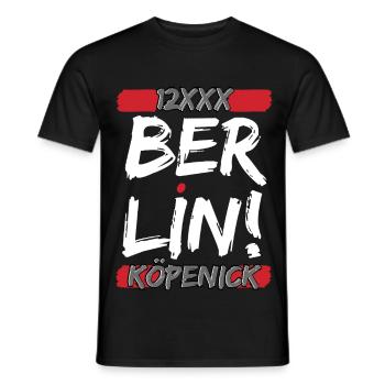 Berlin 12XXX – Stolzes Köpenick Bezirks-Design - Männer T-Shirt - Schwarz - Vorne - AI Model Male 178 light (178cm)