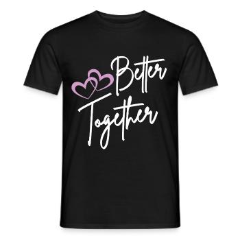 Better Together Script Hearts - T-shirt homme - noir - Devant - AI Model Male 178 light (178cm)