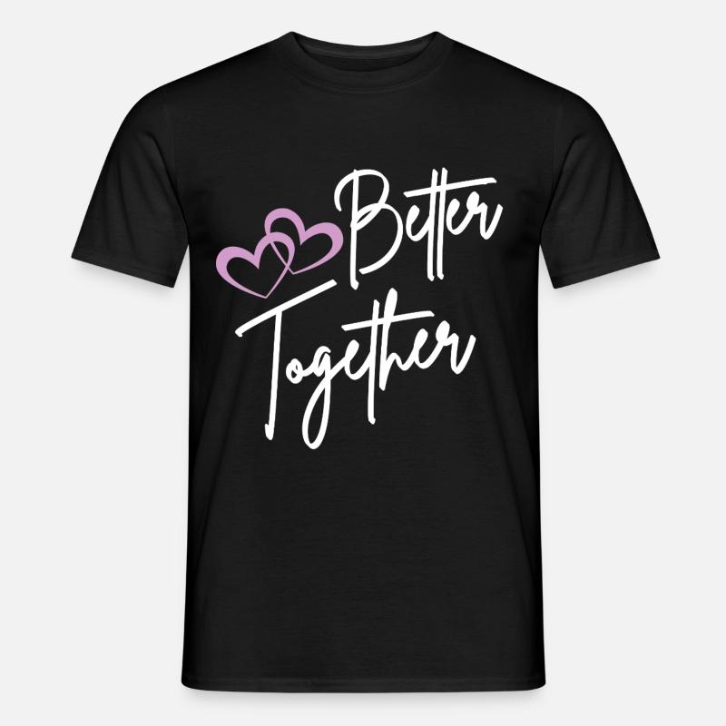 Better Together Script Hearts - T-shirt homme - noir