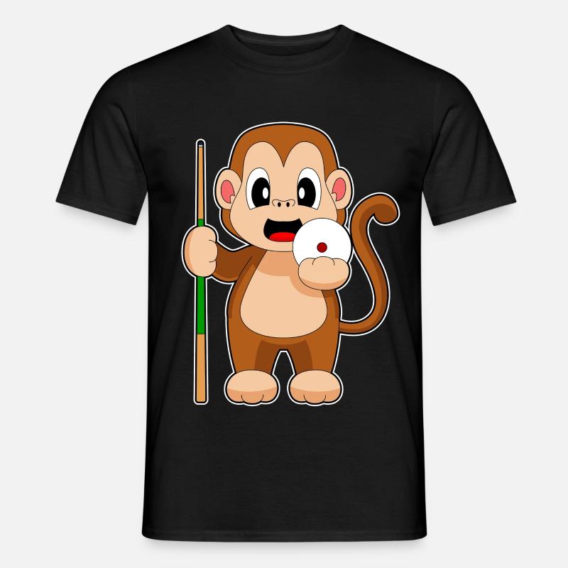 Queue de billard Monkey - T-shirt homme - noir