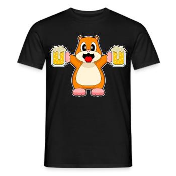 Hamster Bier - Männer T-Shirt - Schwarz - Vorne - AI Model Male 178 light (178cm)